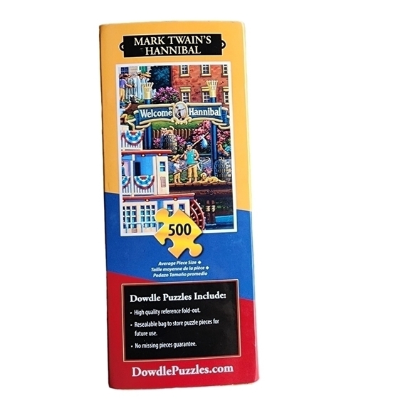 Mark Twain's Hannibal DOWDLE Folk Art 500 pc 16 x 20 Puzzle - Picture 6 of 8